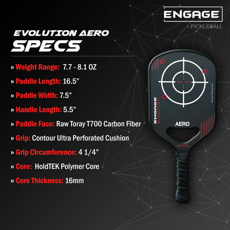 Engage Evolution Aero Elongated Pickleball Paddle 2024