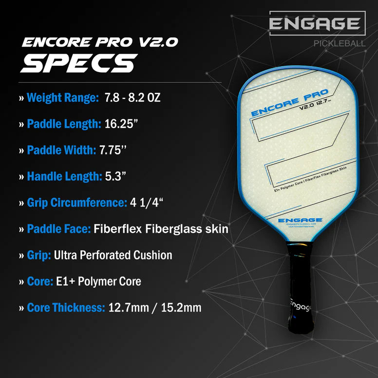 Engage Encore Pro V2.0 Pickleball Paddle 2024