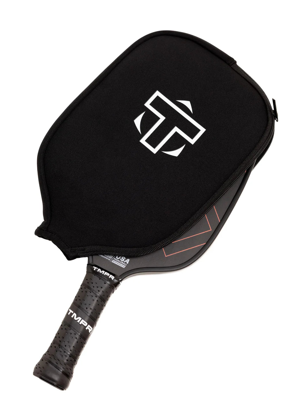 TMPR Neoprene Pickleball Paddle Cover (Black with White Logo)