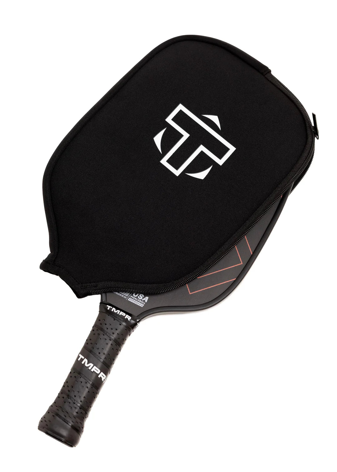 TMPR Neoprene Pickleball Paddle Cover (Black with White Logo)